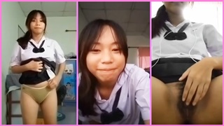 น้องข้าวหอม นักเรียนสาววัย 14 เงี่ยนหี อัดคลิปโชว์