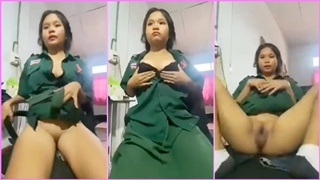 น้องเนตรนารี ถ่ายคลิปอวดหีช่วยตัวเองหลังเลิกเรียน