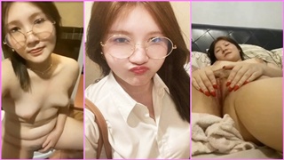 นักศึกษาสาวแว่นน่ารัก เงี่ยนหีบ่อย