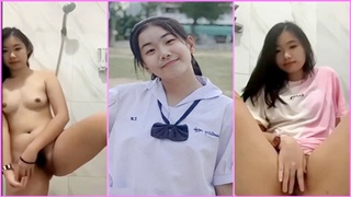 น้องนักเรียน ม.ปลาย ถ่ายคลิปเสียว อวดของดีก่อนอาบน้ำ